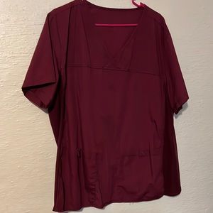 Maroon scrub top